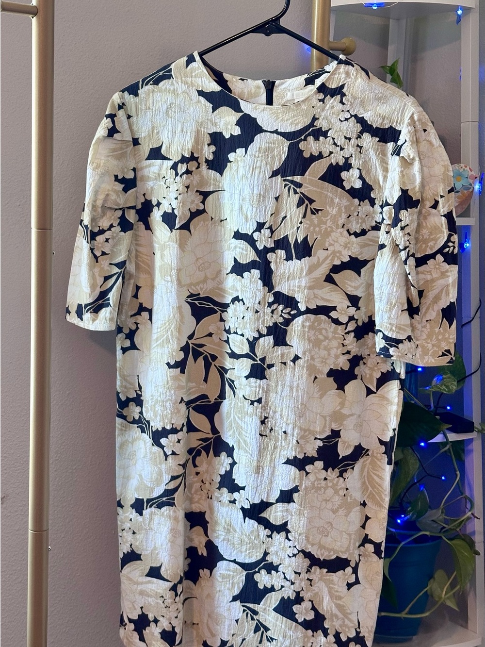 3 for $15 BUNDLE- Floral Print Midi Dress in Cream & Black - PRELOVED IN EXCELLE